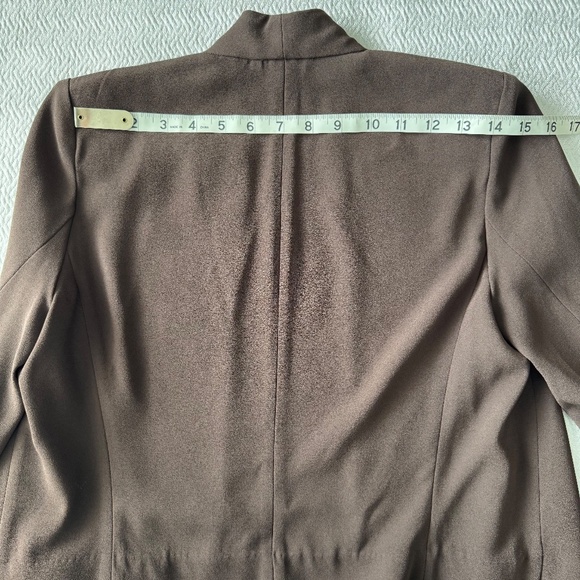 Babaton Power Waist Blazer Open-front Crepe Rich Mocha Brown Size 4 - Picture 12 of 12